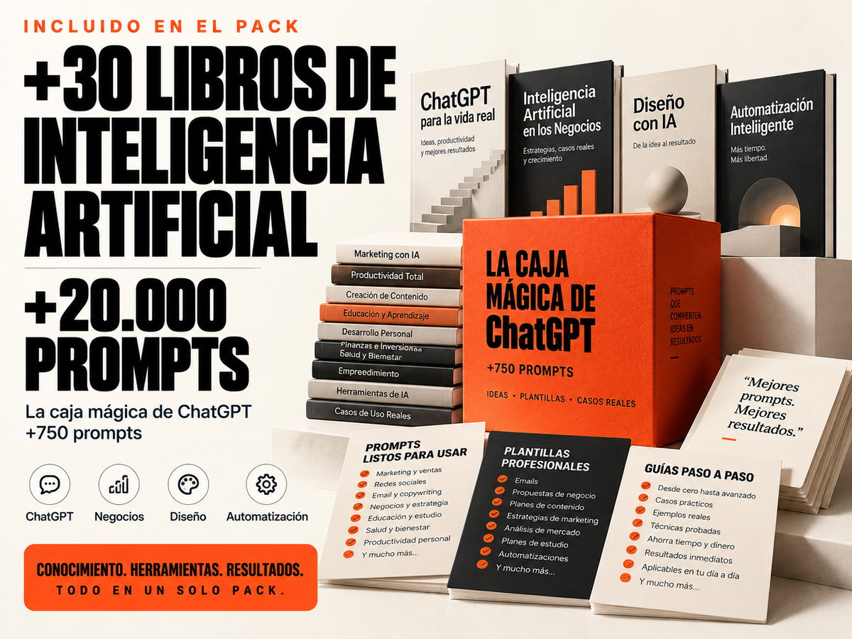 Mockup de la biblioteca de libros y prompts