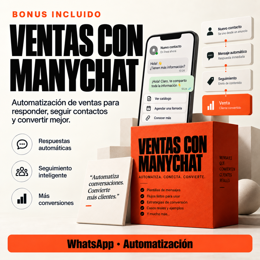 Mockup de Ventas con ManyChat